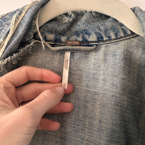 Free People Distressed Denim Jacket - Picture 3 of 5